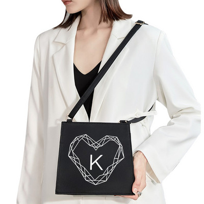 2022 Geantă pătrată simplă Nume inițial Literă Model Imprimare Geanta pentru navetist Geanta de femeie Geanta de umar Geanta de seara Geanta de mana