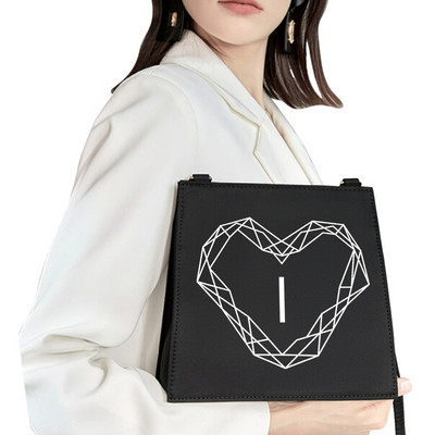 2022 Geantă pătrată simplă Nume inițial Literă Model Imprimare Geanta pentru navetist Geanta de femeie Geanta de umar Geanta de seara Geanta de mana