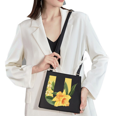 2022 Απλή τετράγωνη τσάντα Αρχικό όνομα Επιστολή μοτίβο Εκτύπωση τσάντα επιβατών Γυναικεία τσάντα μόδας τσάντα ώμου Βραδινή τσάντα