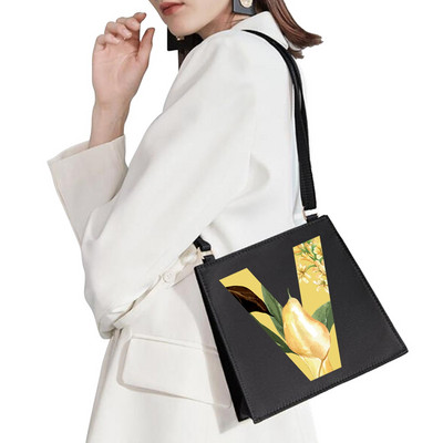 2022 Απλή τετράγωνη τσάντα Αρχικό όνομα Επιστολή μοτίβο Εκτύπωση τσάντα επιβατών Γυναικεία τσάντα μόδας τσάντα ώμου Βραδινή τσάντα