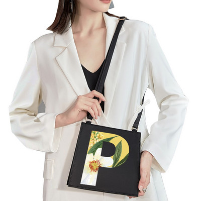 2022 Απλή τετράγωνη τσάντα Αρχικό όνομα Επιστολή μοτίβο Εκτύπωση τσάντα επιβατών Γυναικεία τσάντα μόδας τσάντα ώμου Βραδινή τσάντα