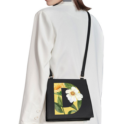 2022 Απλή τετράγωνη τσάντα Αρχικό όνομα Επιστολή μοτίβο Εκτύπωση τσάντα επιβατών Γυναικεία τσάντα μόδας τσάντα ώμου Βραδινή τσάντα