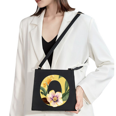 2022 Απλή τετράγωνη τσάντα Αρχικό όνομα Επιστολή μοτίβο Εκτύπωση τσάντα επιβατών Γυναικεία τσάντα μόδας τσάντα ώμου Βραδινή τσάντα