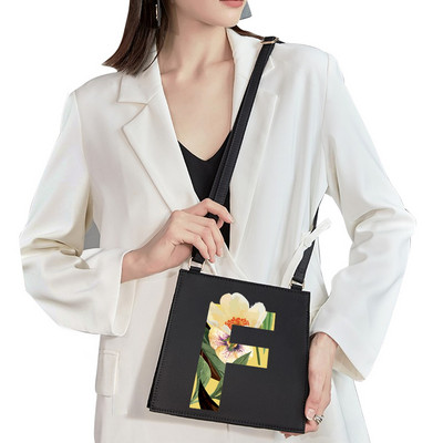 2022 Απλή τετράγωνη τσάντα Αρχικό όνομα Επιστολή μοτίβο Εκτύπωση τσάντα επιβατών Γυναικεία τσάντα μόδας τσάντα ώμου Βραδινή τσάντα