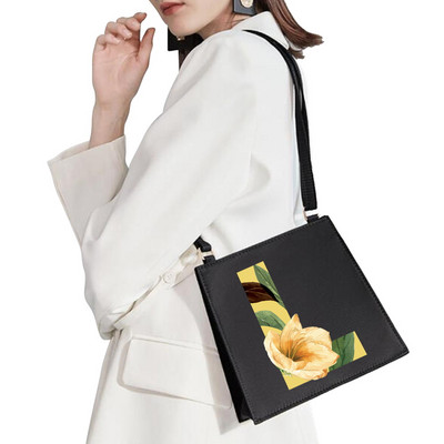 2022 Απλή τετράγωνη τσάντα Αρχικό όνομα Επιστολή μοτίβο Εκτύπωση τσάντα επιβατών Γυναικεία τσάντα μόδας τσάντα ώμου Βραδινή τσάντα