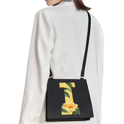 2022 Απλή τετράγωνη τσάντα Αρχικό όνομα Επιστολή μοτίβο Εκτύπωση τσάντα επιβατών Γυναικεία τσάντα μόδας τσάντα ώμου Βραδινή τσάντα