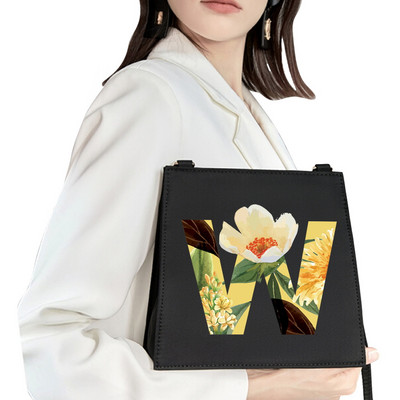 2022 Απλή τετράγωνη τσάντα Αρχικό όνομα Επιστολή μοτίβο Εκτύπωση τσάντα επιβατών Γυναικεία τσάντα μόδας τσάντα ώμου Βραδινή τσάντα