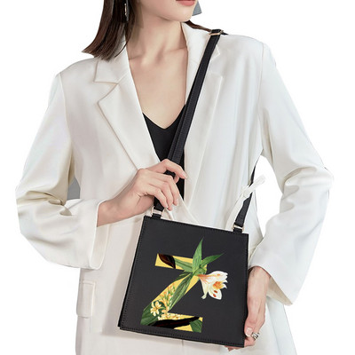 2022 Απλή τετράγωνη τσάντα Αρχικό όνομα Επιστολή μοτίβο Εκτύπωση τσάντα επιβατών Γυναικεία τσάντα μόδας τσάντα ώμου Βραδινή τσάντα