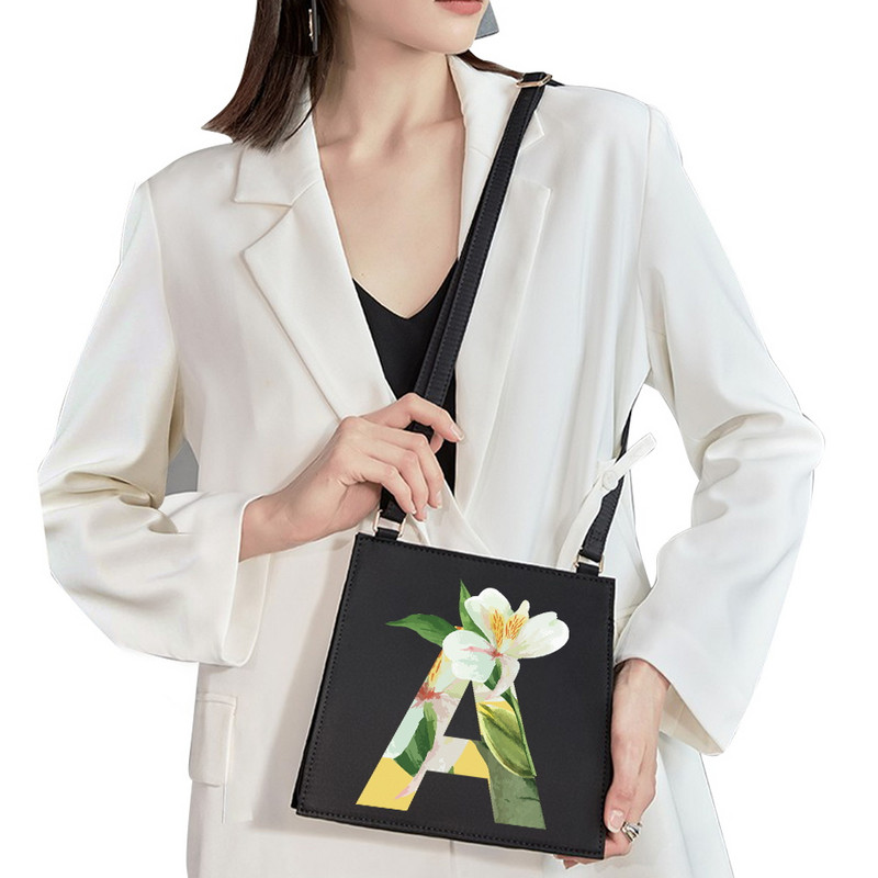 2022 Απλή τετράγωνη τσάντα Αρχικό όνομα Επιστολή μοτίβο Εκτύπωση τσάντα επιβατών Γυναικεία τσάντα μόδας τσάντα ώμου Βραδινή τσάντα