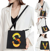 2022. Jednostavna četvrtasta torba Početno ime Ispis uzorka slova Putna torba Ženska torba Modna torba na rame Večernja torbica Ručna torbica