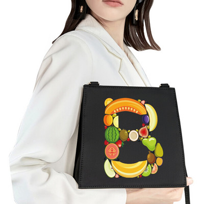 2022. Jednostavna četvrtasta torba Početno ime Ispis uzorka slova Putna torba Ženska torba Modna torba na rame Večernja torbica Ručna torbica