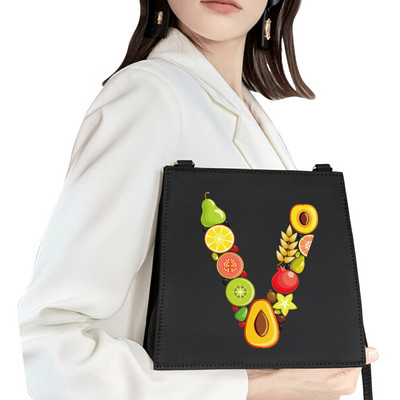 2022. Jednostavna četvrtasta torba Početno ime Ispis uzorka slova Putna torba Ženska torba Modna torba na rame Večernja torbica Ručna torbica