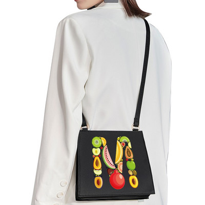 2022. Jednostavna četvrtasta torba Početno ime Ispis uzorka slova Putna torba Ženska torba Modna torba na rame Večernja torbica Ručna torbica