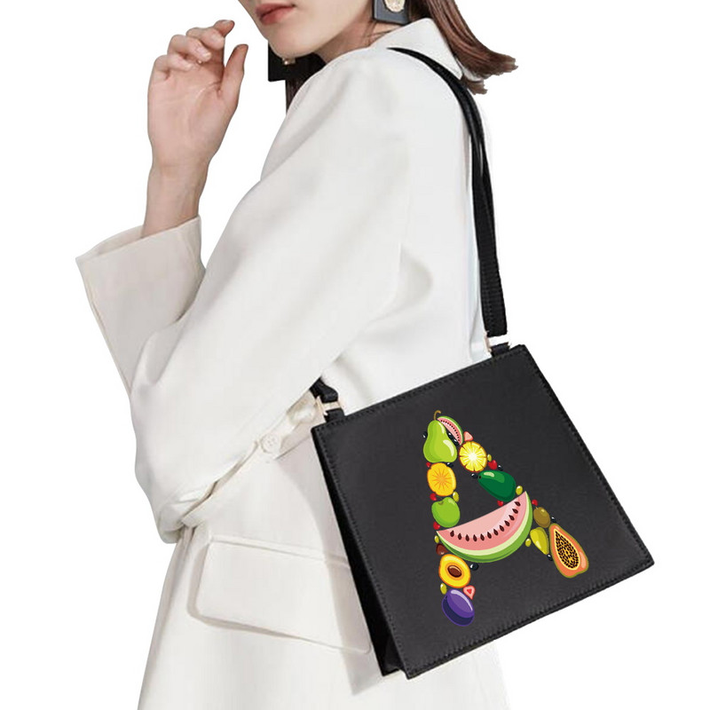 2022. Jednostavna četvrtasta torba Početno ime Ispis uzorka slova Putna torba Ženska torba Modna torba na rame Večernja torbica Ručna torbica