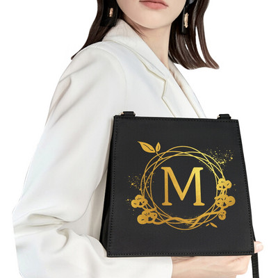 2022 Απλή τετράγωνη τσάντα Αρχικό όνομα Επιστολή μοτίβο Εκτύπωση τσάντα επιβατών Γυναικεία τσάντα μόδας τσάντα ώμου Βραδινή τσάντα