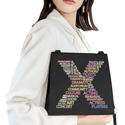 2022 Обикновена квадратна чанта Първоначално име Буква Модел Печат Пътническа чанта Дамска чанта Модна чанта през рамо Вечерна чанта Дамска чанта