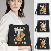 Μόδα Wild Women Shoulder Messenger Μικρές τετράγωνες τσάντες Trendy Bear Letter Series Pattern Designer Commute Handbag Tote BagPurse
