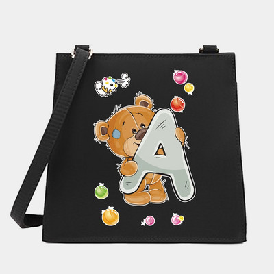 Μόδα Wild Women Shoulder Messenger Μικρές τετράγωνες τσάντες Trendy Bear Letter Series Pattern Designer Commute Handbag Tote BagPurse