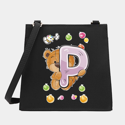 Μόδα Wild Women Shoulder Messenger Μικρές τετράγωνες τσάντες Trendy Bear Letter Series Pattern Designer Commute Handbag Tote BagPurse