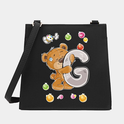 Μόδα Wild Women Shoulder Messenger Μικρές τετράγωνες τσάντες Trendy Bear Letter Series Pattern Designer Commute Handbag Tote BagPurse