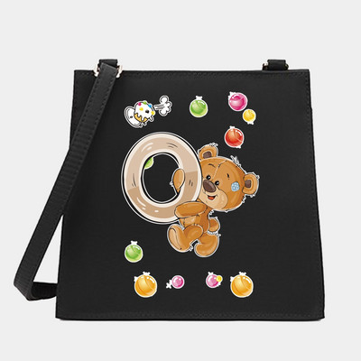 Μόδα Wild Women Shoulder Messenger Μικρές τετράγωνες τσάντες Trendy Bear Letter Series Pattern Designer Commute Handbag Tote BagPurse