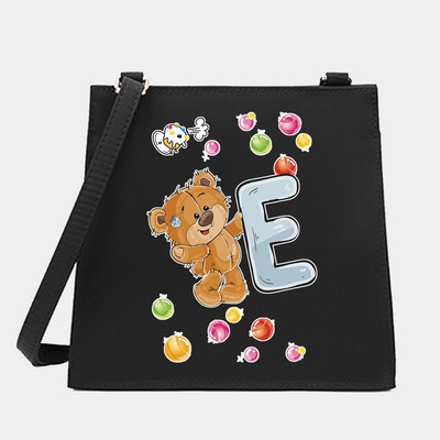 Μόδα Wild Women Shoulder Messenger Μικρές τετράγωνες τσάντες Trendy Bear Letter Series Pattern Designer Commute Handbag Tote BagPurse