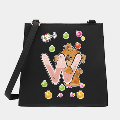 Μόδα Wild Women Shoulder Messenger Μικρές τετράγωνες τσάντες Trendy Bear Letter Series Pattern Designer Commute Handbag Tote BagPurse