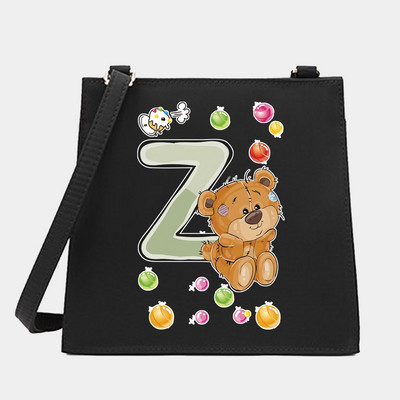 Μόδα Wild Women Shoulder Messenger Μικρές τετράγωνες τσάντες Trendy Bear Letter Series Pattern Designer Commute Handbag Tote BagPurse