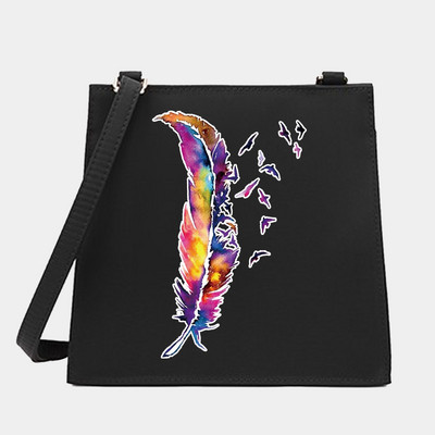 Uued naiste kandilised kotid, õlg, ristkeha, sulgede seeria mustrikujundaja, vabaaja reisimine, kandekott Messenger kott ostukäekott