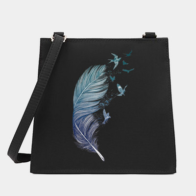 Uued naiste kandilised kotid, õlg, ristkeha, sulgede seeria mustrikujundaja, vabaaja reisimine, kandekott Messenger kott ostukäekott