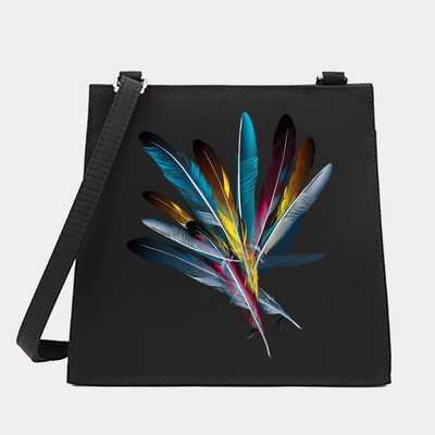 Uued naiste kandilised kotid, õlg, ristkeha, sulgede seeria mustrikujundaja, vabaaja reisimine, kandekott Messenger kott ostukäekott