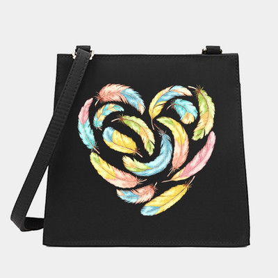 Uued naiste kandilised kotid, õlg, ristkeha, sulgede seeria mustrikujundaja, vabaaja reisimine, kandekott Messenger kott ostukäekott