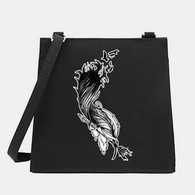 Uued naiste kandilised kotid, õlg, ristkeha, sulgede seeria mustrikujundaja, vabaaja reisimine, kandekott Messenger kott ostukäekott