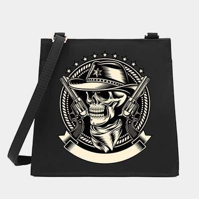 Γυναικεία Shoulder Messenger Πορτοφόλι για αγορές Τσάντα σχεδιαστή Μικρές τετράγωνες τσάντες Skull Series Pattern Crossbody Tote Bag