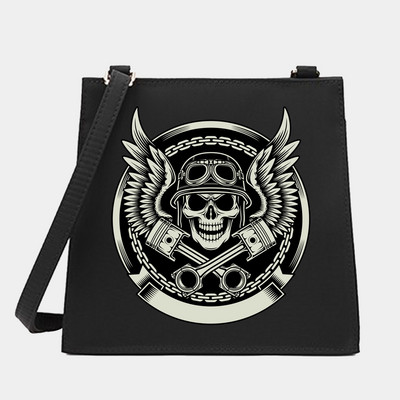 Γυναικεία Shoulder Messenger Πορτοφόλι για αγορές Τσάντα σχεδιαστή Μικρές τετράγωνες τσάντες Skull Series Pattern Crossbody Tote Bag