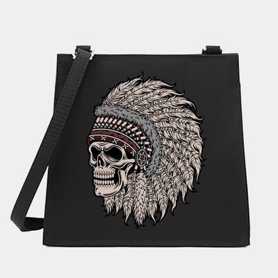 Γυναικεία Shoulder Messenger Πορτοφόλι για αγορές Τσάντα σχεδιαστή Μικρές τετράγωνες τσάντες Skull Series Pattern Crossbody Tote Bag