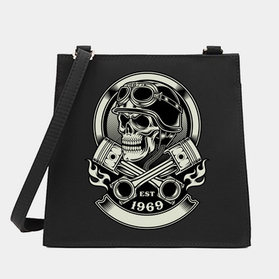 Γυναικεία Shoulder Messenger Πορτοφόλι για αγορές Τσάντα σχεδιαστή Μικρές τετράγωνες τσάντες Skull Series Pattern Crossbody Tote Bag