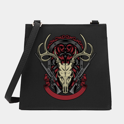 Γυναικεία Shoulder Messenger Πορτοφόλι για αγορές Τσάντα σχεδιαστή Μικρές τετράγωνες τσάντες Skull Series Pattern Crossbody Tote Bag