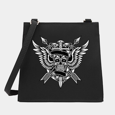 Γυναικεία Shoulder Messenger Πορτοφόλι για αγορές Τσάντα σχεδιαστή Μικρές τετράγωνες τσάντες Skull Series Pattern Crossbody Tote Bag