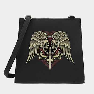 Γυναικεία Shoulder Messenger Πορτοφόλι για αγορές Τσάντα σχεδιαστή Μικρές τετράγωνες τσάντες Skull Series Pattern Crossbody Tote Bag