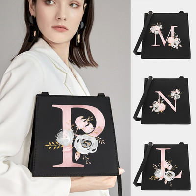 Γυναικεία Shoulder Messenger Μικρές τετράγωνες τσάντες Flower Letter Σειρά Μοτίβο Commute Tote Bag Designer Crossbody Τσάντα για αγορές