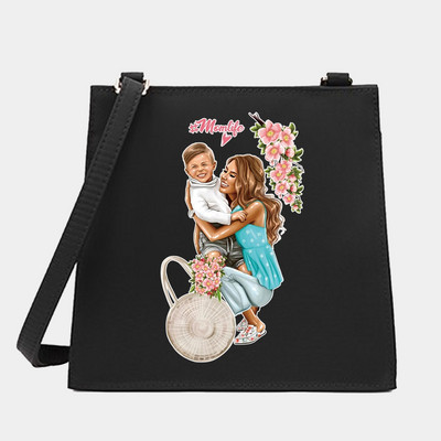 Váll keresztezett női kis négyzet alakú táskák anya sorozat mintázat tervező ingázás hordtáska Messenger bevásárló pénztárca kézitáska