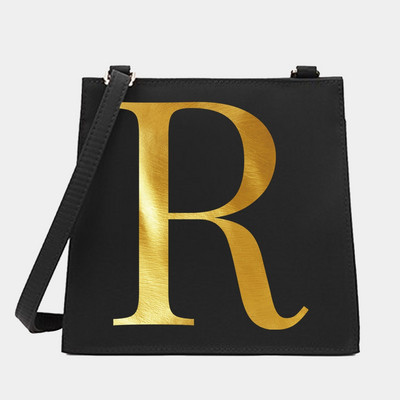 Genți pătrate pentru femei, cu umăr, cu literă, serie de nume, model pentru navetă.