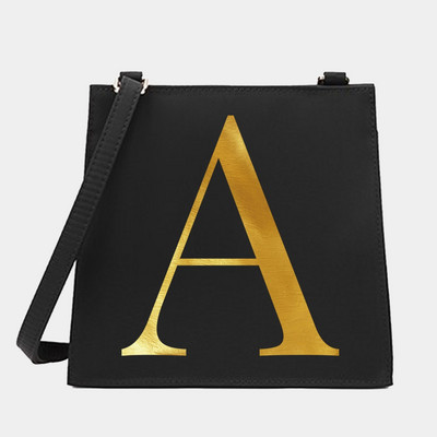 Genți pătrate pentru femei, cu umăr, cu literă, serie de nume, model pentru navetă.