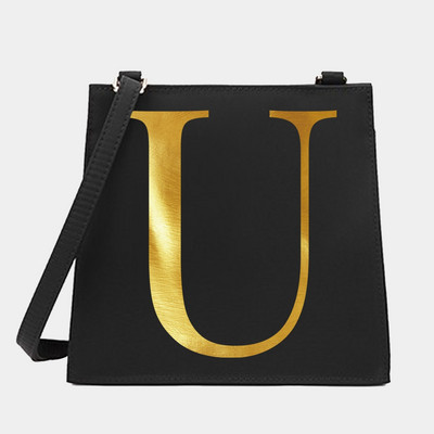 Genți pătrate pentru femei, cu umăr, cu literă, serie de nume, model pentru navetă.