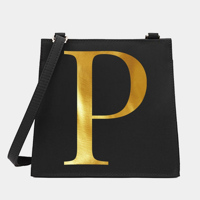 Genți pătrate pentru femei, cu umăr, cu literă, serie de nume, model pentru navetă.