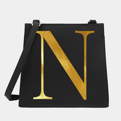 Genți pătrate pentru femei, cu umăr, cu literă, serie de nume, model pentru navetă.