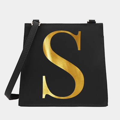 Genți pătrate pentru femei, cu umăr, cu literă, serie de nume, model pentru navetă.