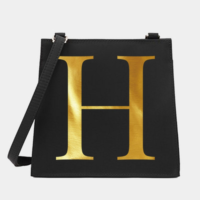 Genți pătrate pentru femei, cu umăr, cu literă, serie de nume, model pentru navetă.