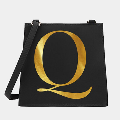 Genți pătrate pentru femei, cu umăr, cu literă, serie de nume, model pentru navetă.